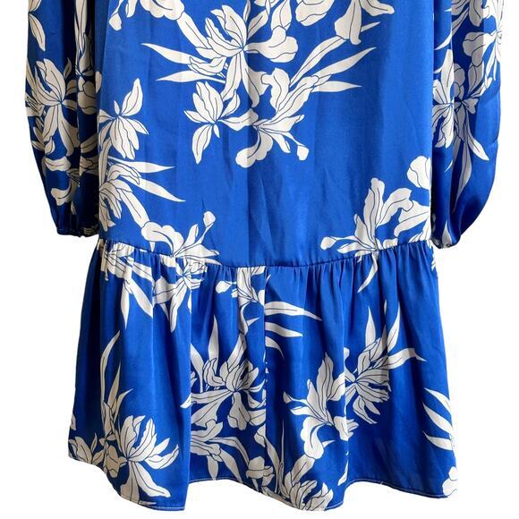 Alexis for Target Blue Floral Print Swing satin Mini dress size S - Picture 7 of 10
